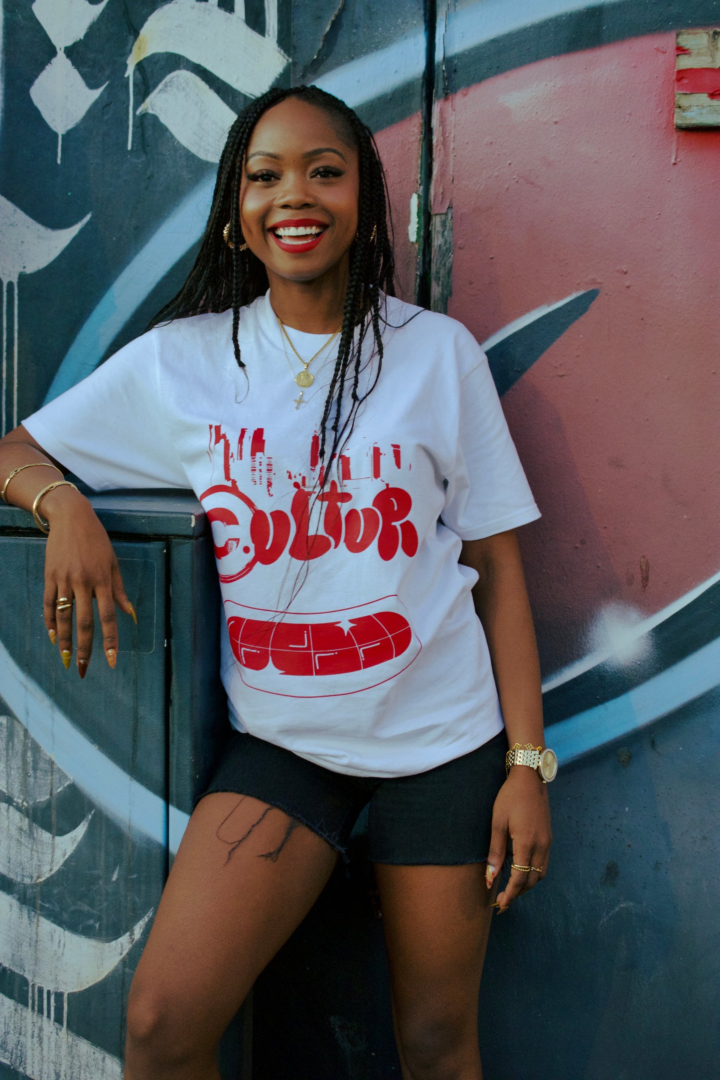 « Smiley » Tee Rouge
